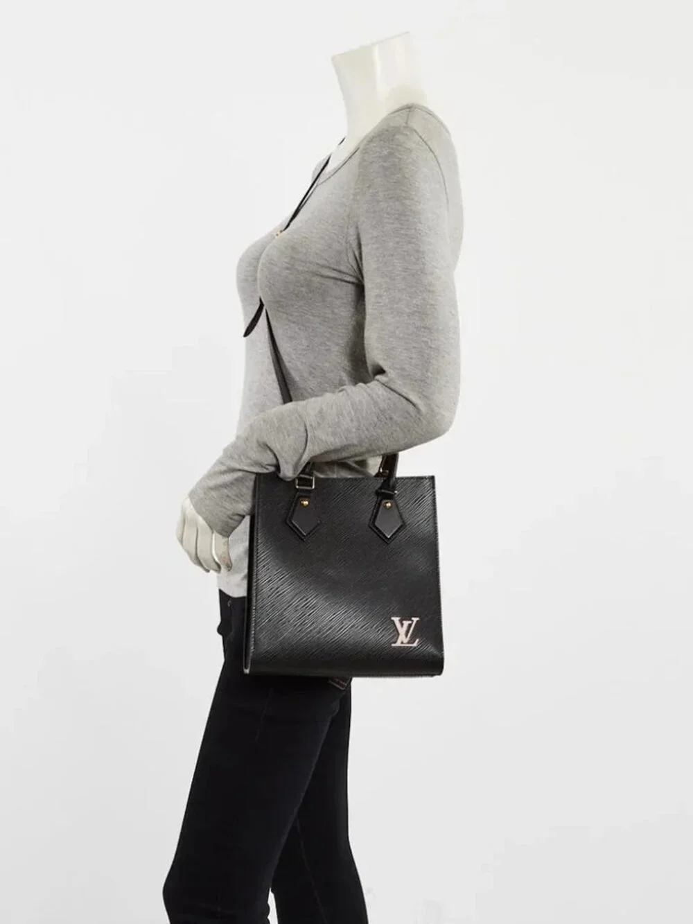 Louis Vuitton Black Epi Leather Sac Plat NV BB Bag
